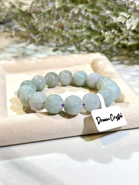 Collector Grade A Burmese Jadeite Lotus Bracelet
