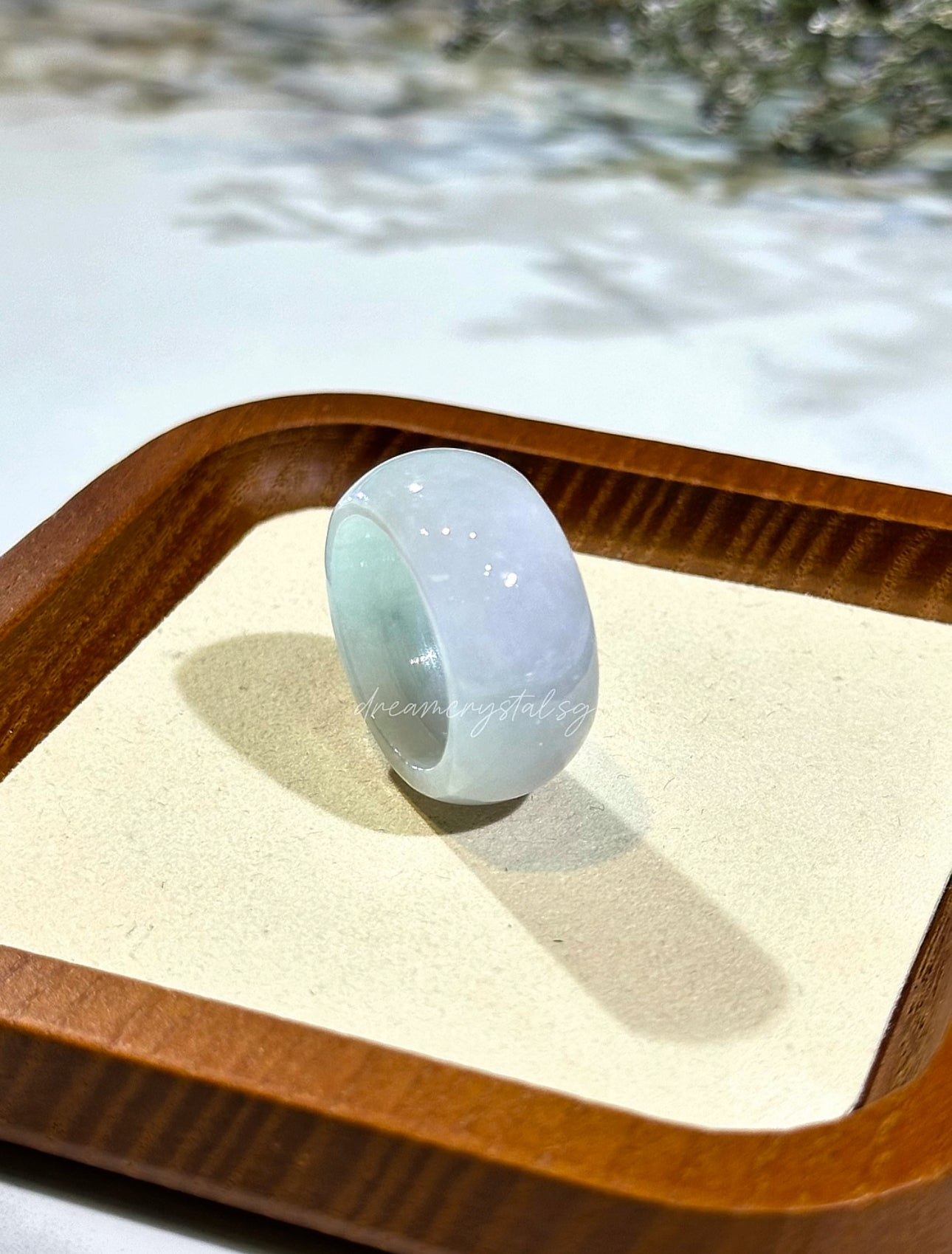 Grade A Burmese Jadeite Thick Chun Cai Ring