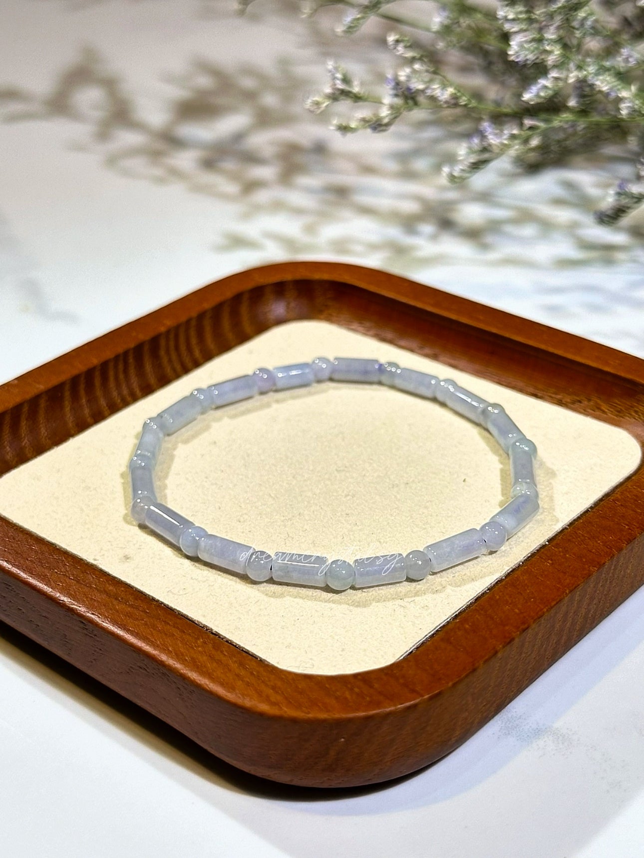 Grade A Burmese Icy Devil Lavender Jadeite Bracelet