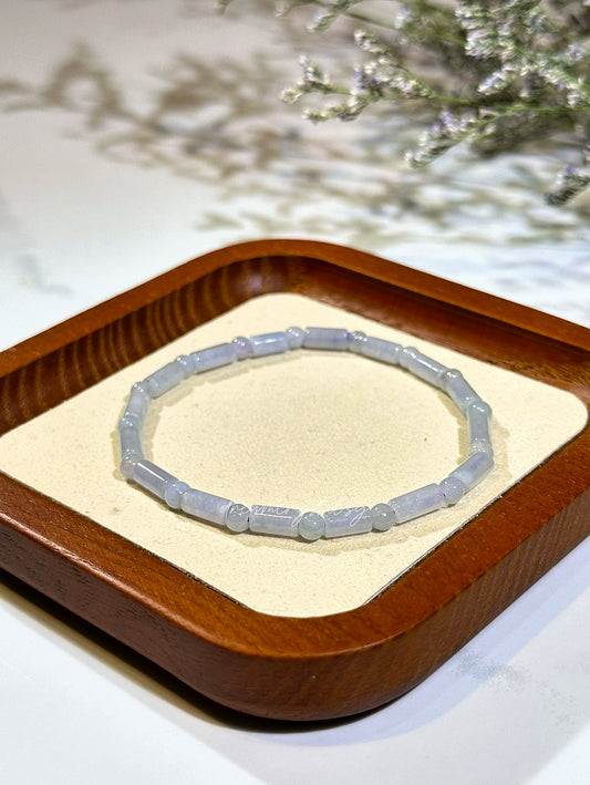 Grade A Burmese Icy Devil Lavender Jadeite Bracelet