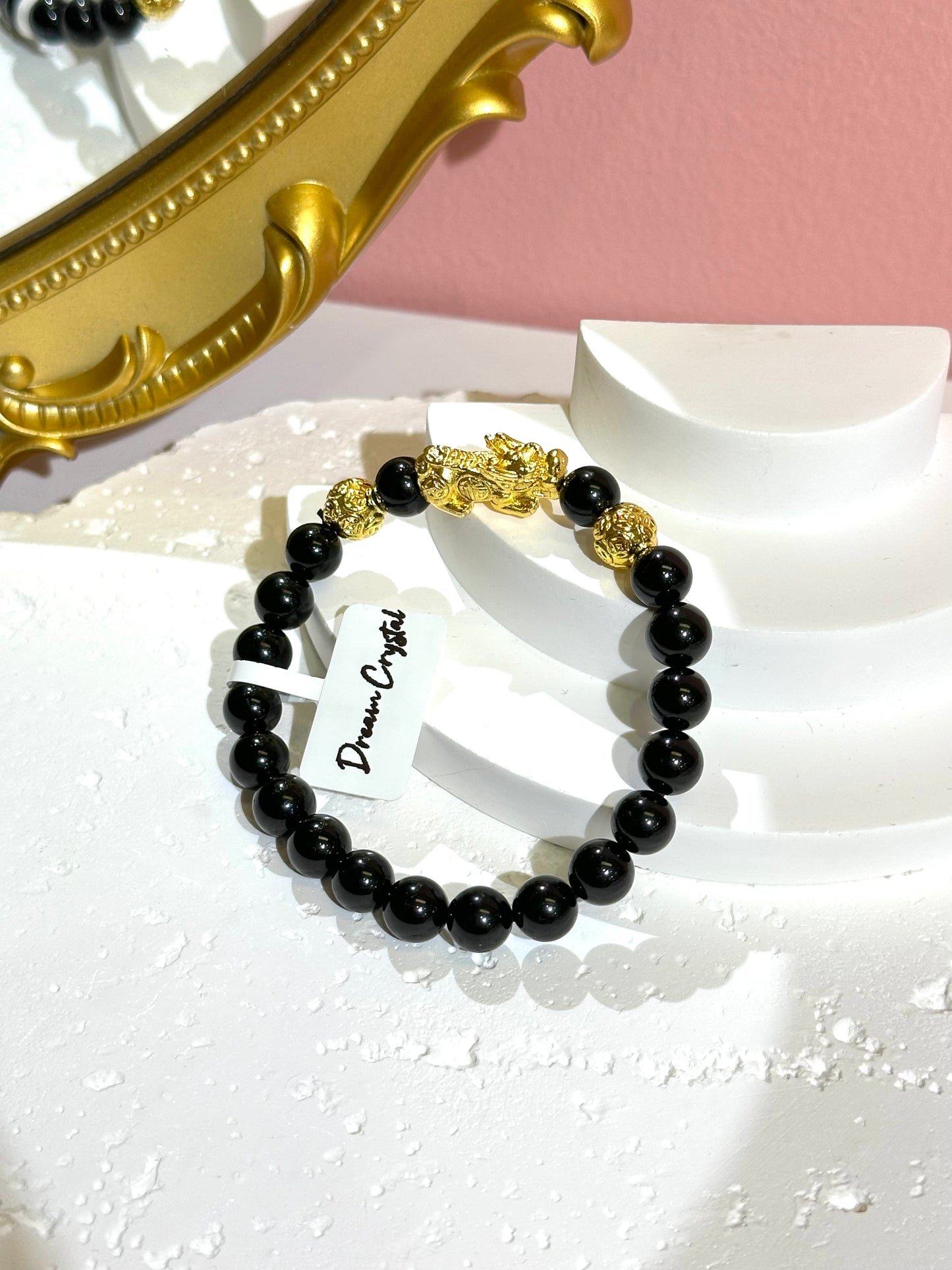 Collector Black Tourmaline with Wealth Guardian Pixiu [S025]